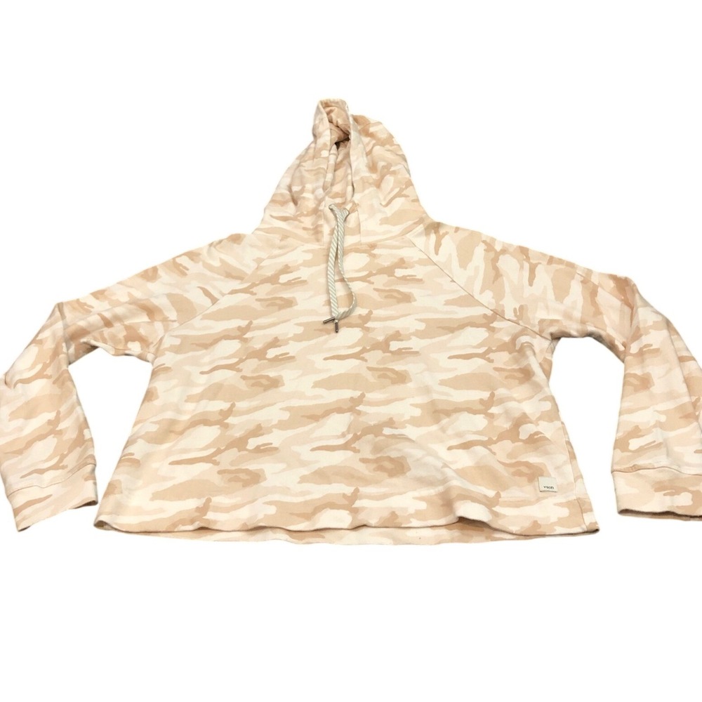 VUORI Women's Beach Essential Hoodie Beige Bisque Camo Size Large